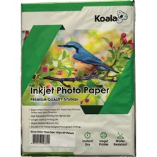 Koala Papers Epson 103 L3260 ile Uyumlu Yapışkanlı Adhesive Sticker Premium Parlak  A4 Fotoğraf Kağıdı 135 Gr. 20 Adet