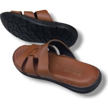 Growish GR0289 Içi Dışı  Deri Kaydırmaz Kauçuk Taban Erkek Comfort Rahat Terlik