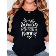 Baskılı Oversize Bisiklet Yaka T-Shirt - Siyah