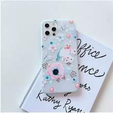 Galaxy A20 Şık Tasarım Çiçek Desenli Şeffaf Kılıf