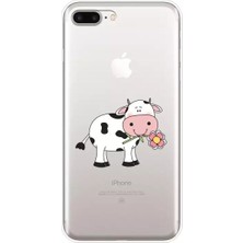 Oppo A5 2020 Inek ve Çiçek Desenli Şeffaf Kılıf