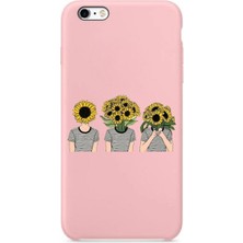 Apple Iphone 6 Ayçiçeği ve Arkadaş Desenli Silikon Kılıf