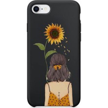 Galaxy S9 Ayçiçeği ve Kız Desenli Silikon Kılıf