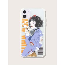 Galaxy A21S Anime Tarzı Kadın Desenli Şeffaf Kılıf