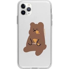 Huawei P40 Lite Sevimli Ayı ve Bal Desenli Şeffaf Kılıf