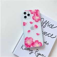 Iphone 8 Plus Şık Tasarım Çiçek Desenli Şeffaf Kılıf