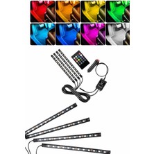Rgb Işıklı Araç Içi Aydınlatma Kumandalı 12'li LED Işık Renk Değiştirebilen