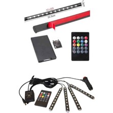 Rgb Işıklı Araç Içi Aydınlatma Kumandalı 12'li LED Işık Renk Değiştirebilen