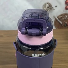 Çocuk Suluk Matara 600ML Askılı Kuromi Figürlü Plastik HK495