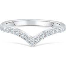 Irlanta Işıltılı 0.10 Carat Gümüş Sonsuzluk Yarımtur Kadın Yüzük (2 Yıl Garanti Belgeli)