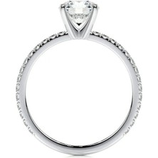 Işıklı Kutuda 1 Carat Kadın Gümüş Yüzük (Pırlanta Işıltılı)