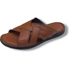 Growish GR0291 Içi Dışı  Deri Kaydırmaz Kauçuk Taban Erkek Comfort Rahat Terlik