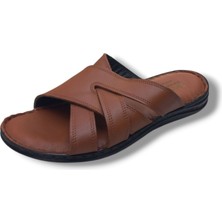 Growish GR0294 Içi Dışı  Deri Kaydırmaz Kauçuk Taban Erkek Comfort Rahat Terlik