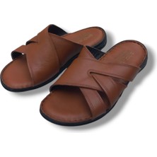 Growish GR0294 Içi Dışı  Deri Kaydırmaz Kauçuk Taban Erkek Comfort Rahat Terlik