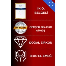925 Ayar Gerçek Gümüş Kadın Tektaş Yüzük ve 1.5mm Alyans Set