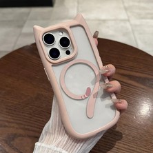Apple iPhone 14 Pro Max Uyumlu Kılıf Zebana Magicat Silikon Kılıf (Kablosuz Şaj Destekli) Pembe