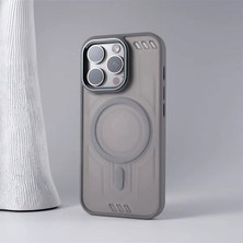 Apple iPhone 13 Pro Uyumlu Kılıf Zebana Vault Silikon Kılıf (Kablosuz Şarj Destekli) Gri
