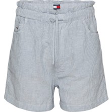Tommy Jeans Yüksek Bel Mom Fit Mavi Kadın Şort DW0DW203600A8