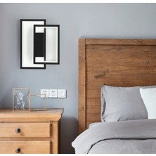 Duvar Aplik,dekoratif SALON,YATAKBAŞI,MERDIVEN,OFIS,AYDINLATMA,3000K Işık, Siyah, 40*15 - 30*15 cm