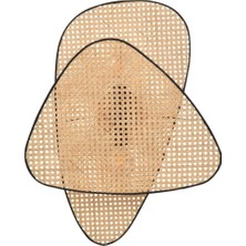 Doğal Bambu Dokulu Modern Aplik Bohem Tarz Duvar Aydınlatma Hazeran Detay Aplik Büyük Boy (45 x 60 cm )