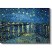 Vincent Van Gogh - Rhône Üzerinde Yıldızlı Gece Kanvas Tablo