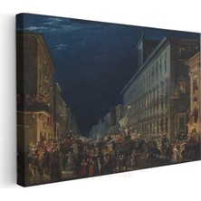Ippolito Caffi - Gece Festivali Kanvas Tablo