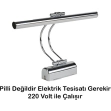 Flüt LED Aplik Elektrikli 3200K Gün Işığı Banyo Tablo Çalışma Masası Duvar Aydınlatma Gümüş