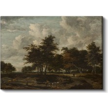 Jacob Van Ruisdael - Ağaçlık Manzara Kanvas Tablo