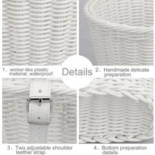 Serendipitous 1set Rattan Hasır Bisiklet Ön Sepeti + Zil + Püskül + Çıkartmalar Ayarlanabilir El Dokuma Yetişkin Bisiklet Gidonu Aksesuarları Pembe (Yurt Dışından)