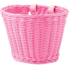 Serendipitous 1set Rattan Hasır Bisiklet Ön Sepeti + Zil + Püskül + Çıkartmalar Ayarlanabilir El Dokuma Yetişkin Bisiklet Gidonu Aksesuarları Pembe (Yurt Dışından)