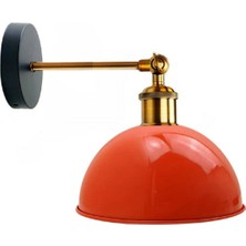 Vintage,retro,rustik Kırmızı 1 x E27 Eskitme Duylu Masallı Tekli Duvar Aplik Şapka ÇAP:23 cm