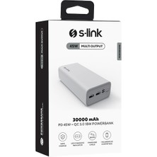 S-Link G345 30000MAH 2*usb+Micro+Type-C PD45W+QC3.0 18W Notebook,telefon Için Taşınabilir Powerbank