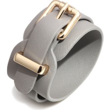 25.5cm Tarzı Mavi Sıcak Satış Deri Toka Basit Kadın Bileziği Pu Kayış Ayarlanabilir Bilezik Vintage Unisex Bilezik Takı Hediye (Yurt Dışından)