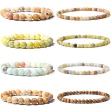 19CM Tarzı 4 mm Altın Kuğu Doğal Taş Pictura Jaspe Mineral Bilezik Kadın El Yapımı Esnek It Taş Boncuklu Şans Bilekliği Yoga Dua Pulsera (Yurt Dışından)