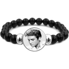 XSWX2995-6 Elvis Presley Kendin Yap Boncuk Bilezik Rock And Roll Kralı Cam Snap Düğmeli Bilezik Bilezik El Yapımı Takı Hediyeler (Yurt Dışından)
