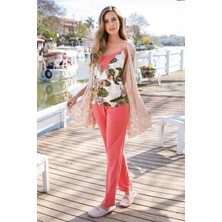 Yeni Inci 1244 Ip Askılı 3'lü Pijama Sabahlık Takım