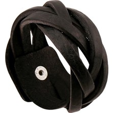 23CM Tarzı NO.82321 Beden Zorcvens Punk Vintage Siyah Kahverengi Gerçek Hakiki Inek Derisi Şanslı Geniş Büyük Bilezik Bileklik Unisex Erkek Kadın Takı (Yurt Dışından)