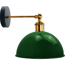 Vintage,retro,rustik Yeşil 1 x E27 Eskitme Duylu Masallı Tekli Duvar Aplik Şapka ÇAP:23 cm