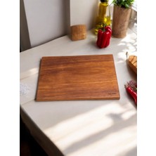 F&s Woodart 40 x 27,5 cm Yekpare Masif Eksiz Tek Parça Doğal Ahşap Kesme Sunum Et Ekmek Sebze Doğrama Tahtası