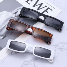 Xifu Shop C Siyah Sarı Stillar  Trend Kare  Retro Moda Dikdörtgen  Plaj Uv Koruma  (Yurt Dışından)