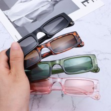 Xifu Shop C Siyah Sarı Stillar  Trend Kare  Retro Moda Dikdörtgen  Plaj Uv Koruma  (Yurt Dışından)