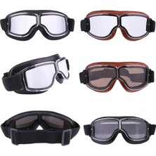 Xifu Shop C No.9 Deri  Vintage Motosiklet Gözlüğü Retro Jet Kasklı  Motosiklet Aksesuarları (Yurt Dışından)