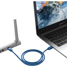 Hiqonic Li Hiqonic Cat6 1000MBPS Ethernet Internet Veri RJ45 Kablosu 3 Metre Mavi Kablo