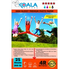 Koala Papers Epson 103 L3101 Evertday Premium Parlak 10X15CM Fotoğraf Kağıdı 260 Gr. 25 Adet