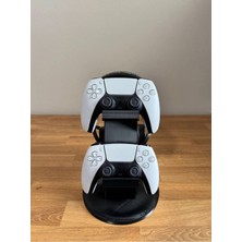 DU & ER Çift Ps5 Kontrol Ünitesi Standı Siyah / Tek Ebat