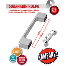 2 Kapaklık Krom Duşakabin Kulpu 140 mm ve 160 mm Ölçülerine Uygun 2 Iç 2 Dış Çift Kapak