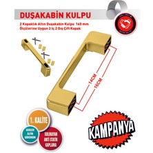 2 Kapaklık Altın Duşakabin Kulpu 140 mm ve 160 mm Ölçülerine Uygun 2 Iç 2 Dış Çift Kapak