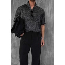 Abluka Online Erkek Polo Yaka Regular Fit Triko T-Shirt Siyah