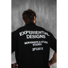 Abluka Online Erkek Kabartma Baskılı Esnek Regular Fit Triko T-Shirt Siyah