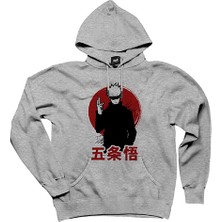 Jujutsu Kaisen Megumi Fushiguro Cartoon Gri Kapşonlu Sweatshirt Hoodie